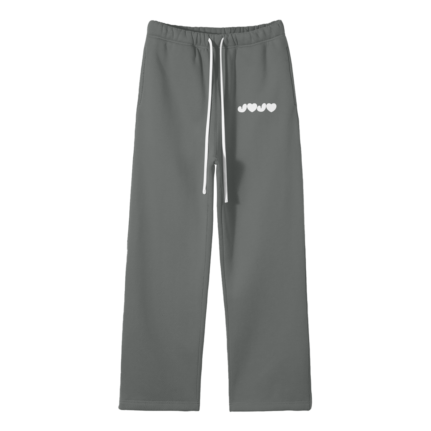 J♥J♥ Streetwear Unisex Solid Color Fleece Straight Leg Pants