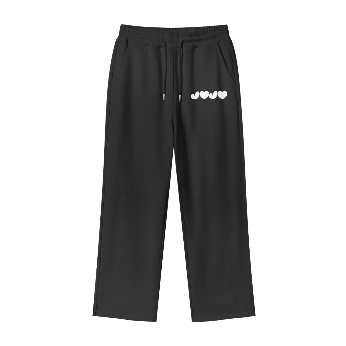 J♥J♥ Unisex 100% Cotton Fleece Straight Wide Leg Jogger