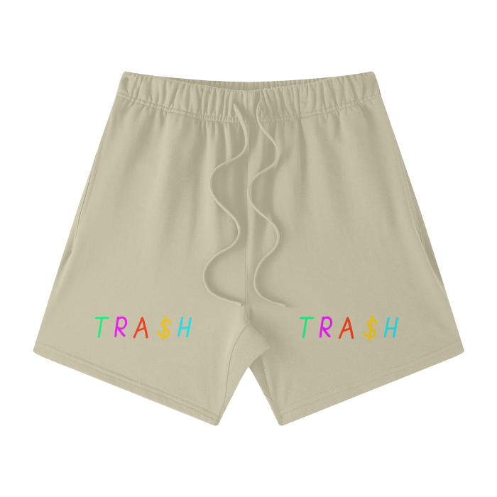 TRA$H Streetwear Unisex Heavyweight Earth Tone Loose Fit FOG 100% Cotton Shorts
