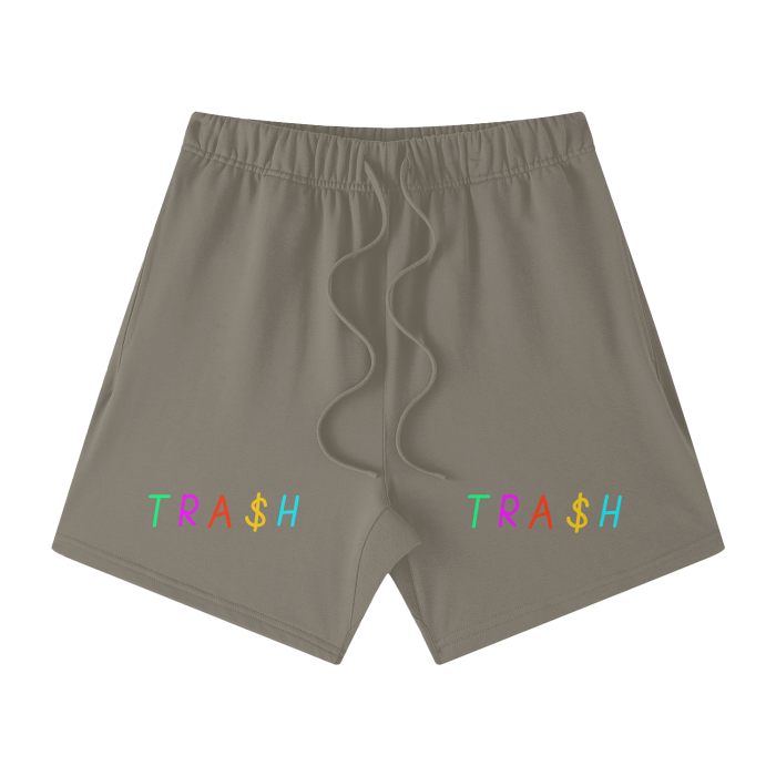 TRA$H Streetwear Unisex Heavyweight Earth Tone Loose Fit FOG 100% Cotton Shorts
