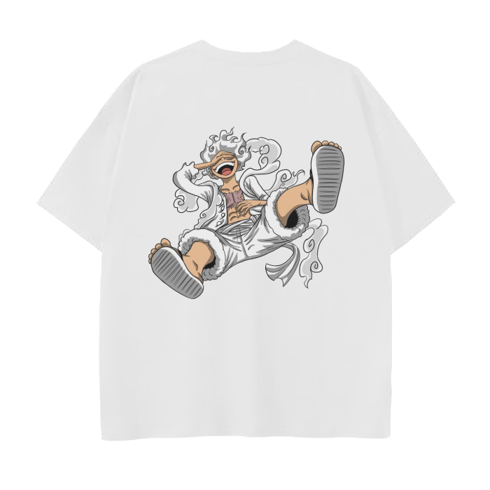 Gear 5 POOMP White Drop Shoulder T-Shirt - 250 GSM