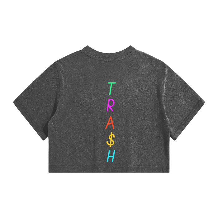 TRA$H Crop Top T-Shirt - 220 GSM