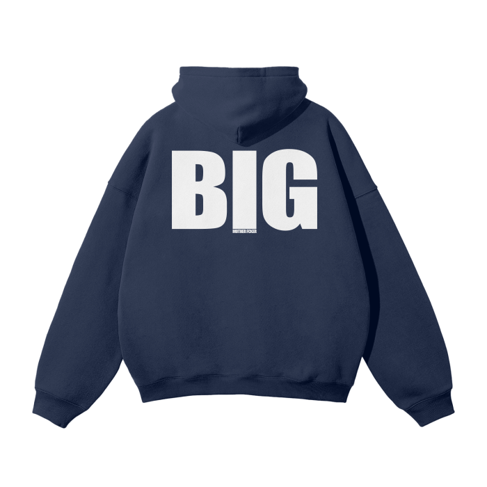 BIG MOTHERF*CKER Streetwear Unisex Oversized Solid Color Fleece Hoodie