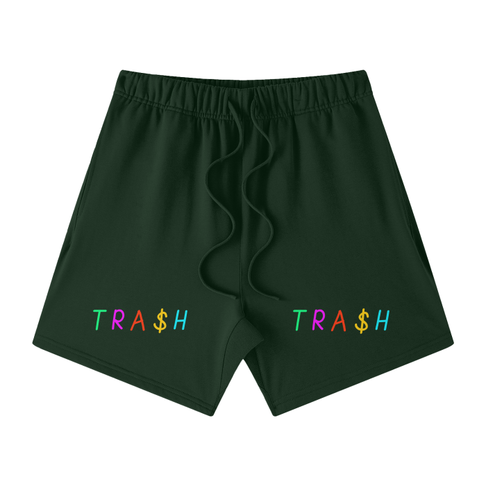 TRA$H Streetwear Unisex Heavyweight Earth Tone Loose Fit FOG 100% Cotton Shorts