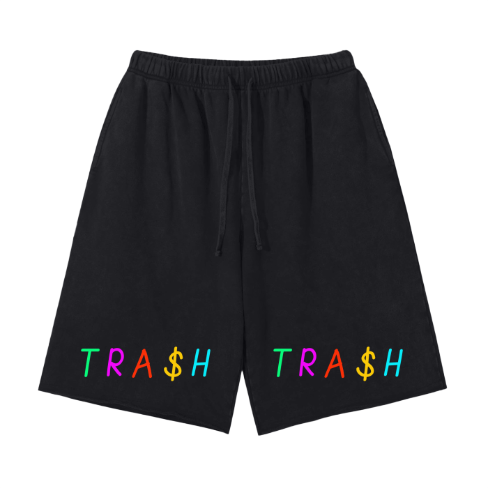 TRA$H Scattered Edge Vintage Washed Shorts - 350 GSM