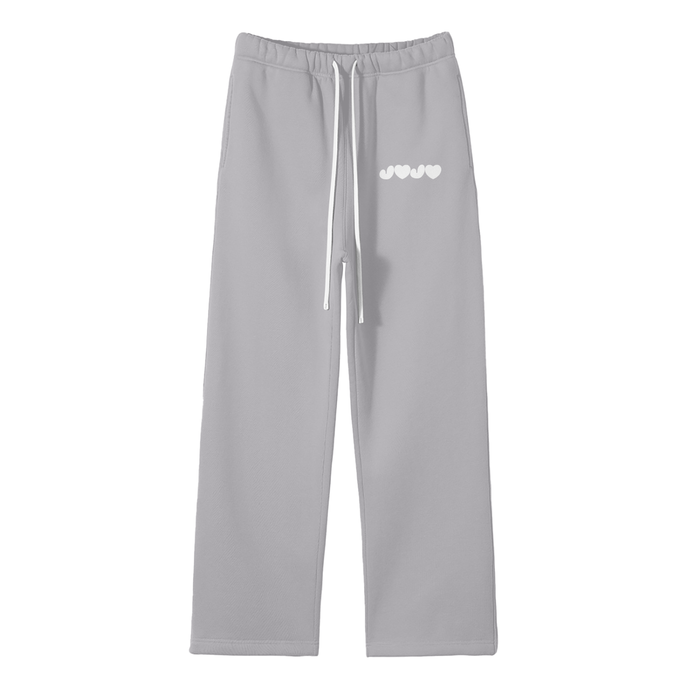 J♥J♥ Streetwear Unisex Solid Color Fleece Straight Leg Pants