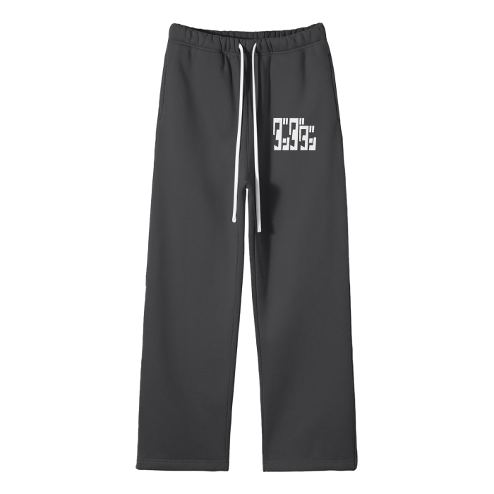 DanDaDan Streetwear Unisex Solid Color Fleece Straight Leg Pants