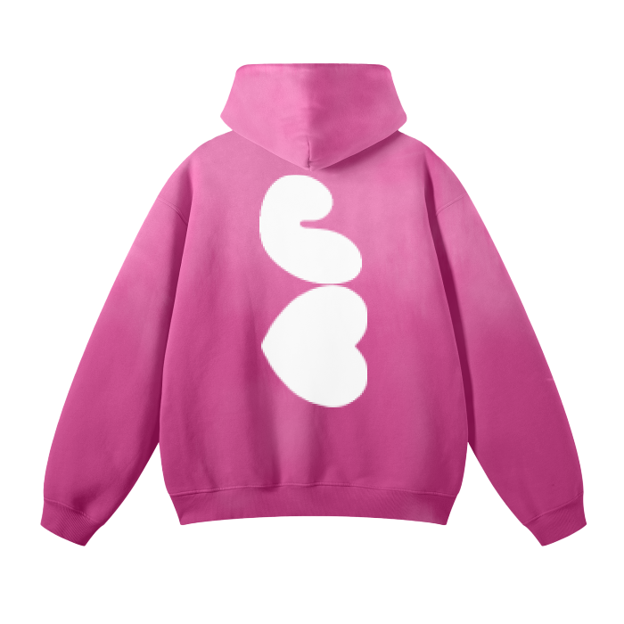 J♥ Streetwear Unisex Monkey Washed Dyed Fleece Hoodie