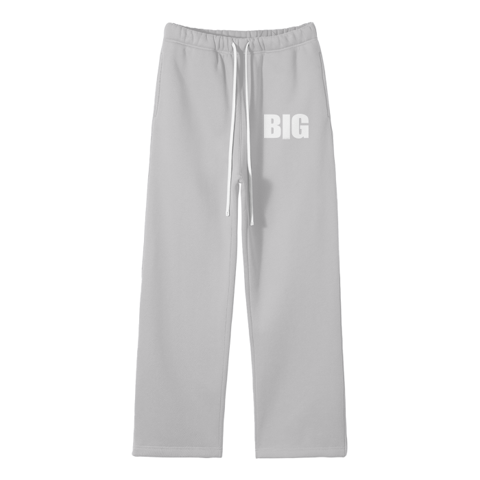 BIG MOTHERF*CKER Streetwear Unisex Solid Color Fleece Straight Leg Pants