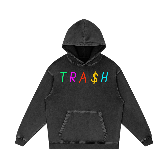 TRA$H Acid Wash Oversize Hoodie - 420 GSM