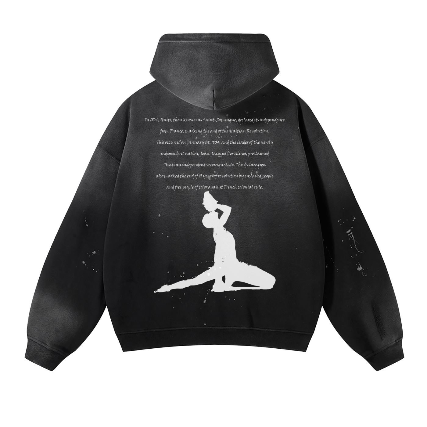 1804 Vintage Wash Frayed Fleece Hoodie - 360 GSM