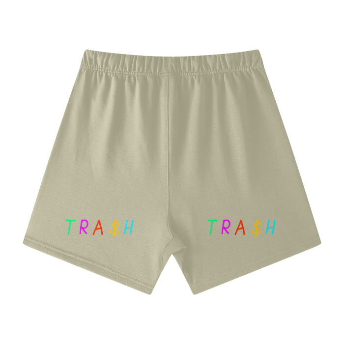 TRA$H Streetwear Unisex Heavyweight Earth Tone Loose Fit FOG 100% Cotton Shorts