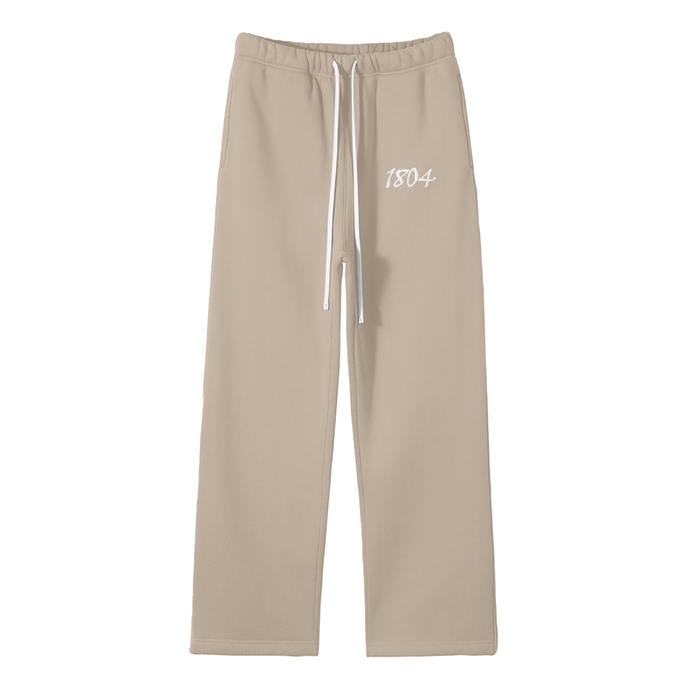 1804 Streetwear Unisex Solid Color Fleece Straight Leg Pants