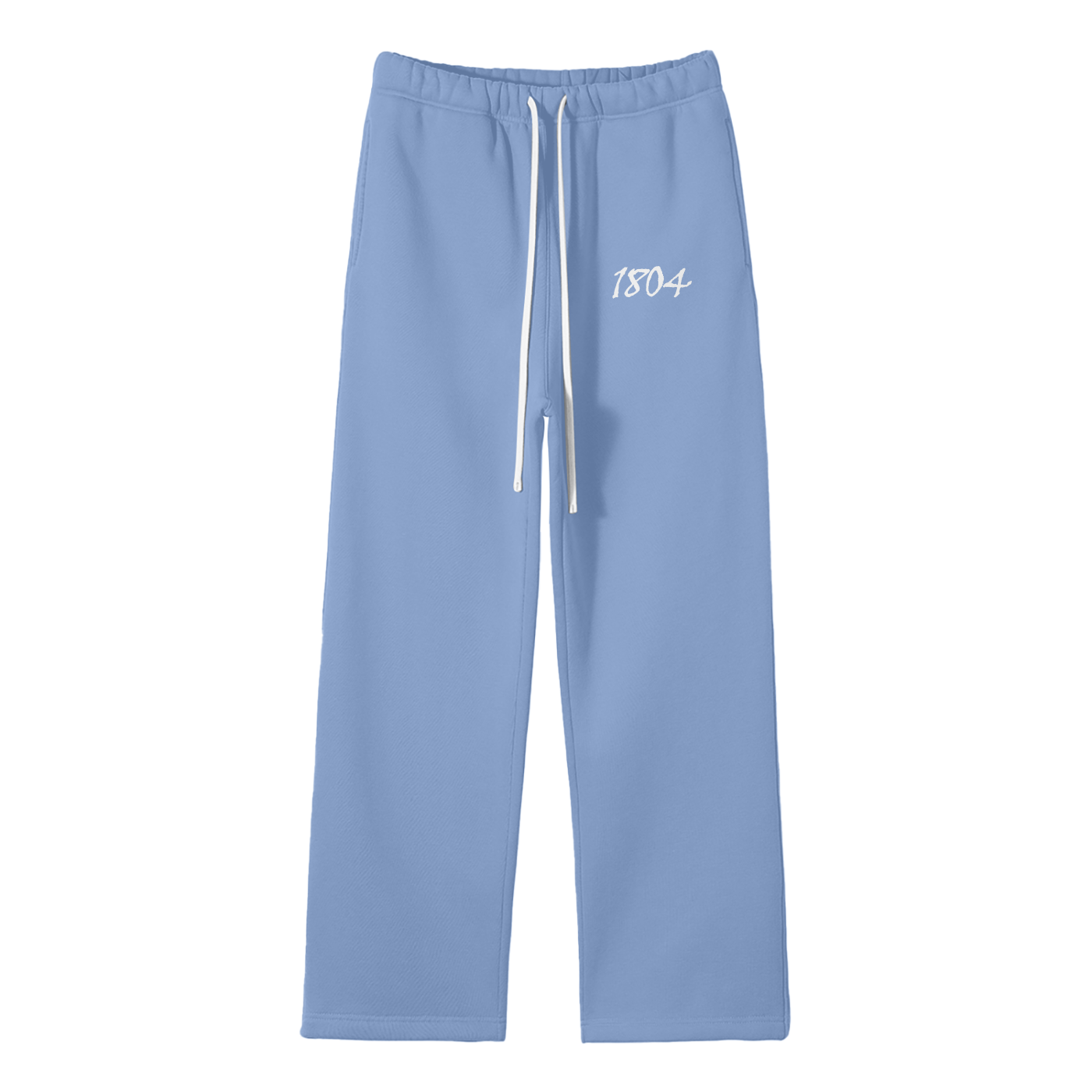 1804 Streetwear Unisex Solid Color Fleece Straight Leg Pants