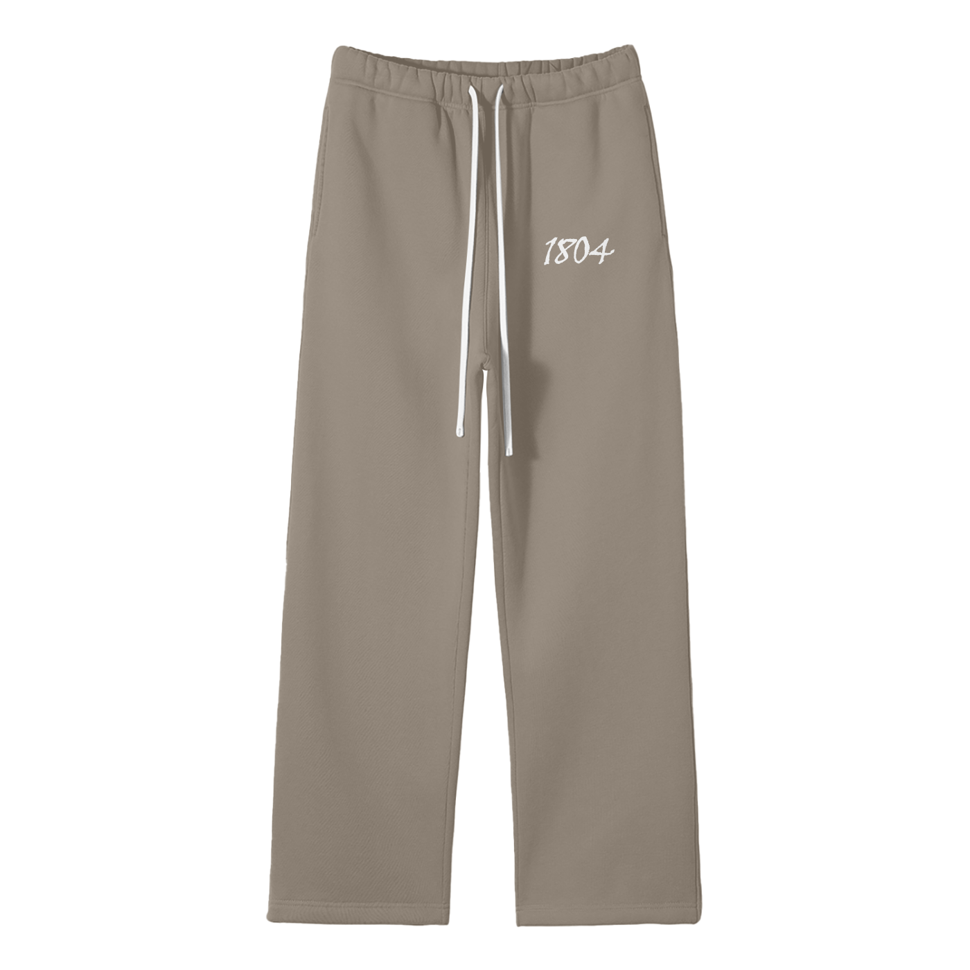 1804 Streetwear Unisex Solid Color Fleece Straight Leg Pants
