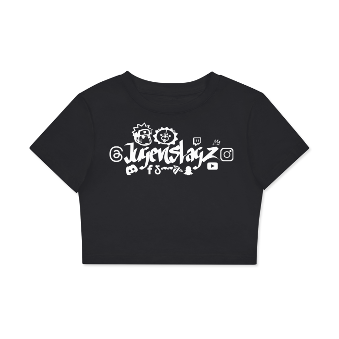 Jugenslagz channel support Women's Fitted Crop Tee | Bodycon T-Shirt
