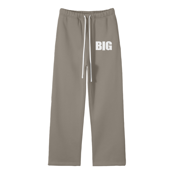 BIG MOTHERF*CKER Streetwear Unisex Solid Color Fleece Straight Leg Pants