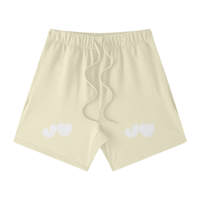 J♥J♥ Streetwear Unisex Heavyweight Earth Tone Loose Fit FOG 100% Cotton Shorts