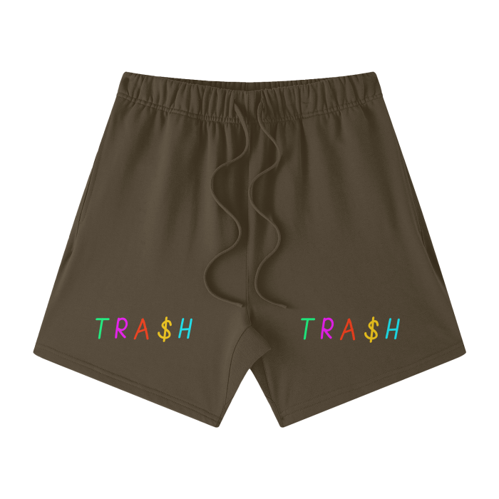 TRA$H Streetwear Unisex Heavyweight Earth Tone Loose Fit FOG 100% Cotton Shorts