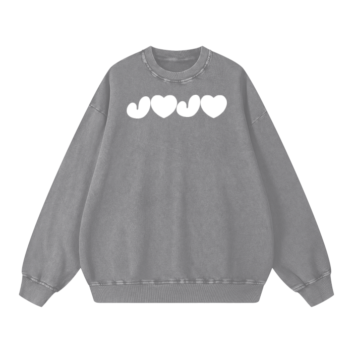 J♥J♥ Acid Wash Oversize Sweatshirt - 360 GSM