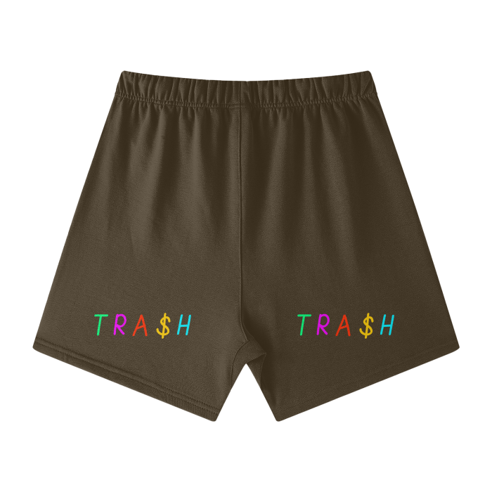 TRA$H Streetwear Unisex Heavyweight Earth Tone Loose Fit FOG 100% Cotton Shorts