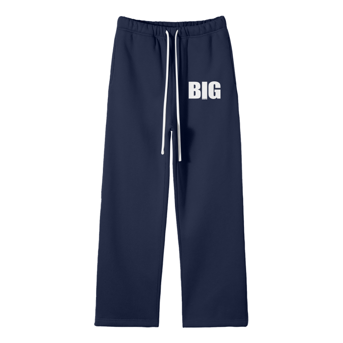 BIG MOTHERF*CKER Streetwear Unisex Solid Color Fleece Straight Leg Pants