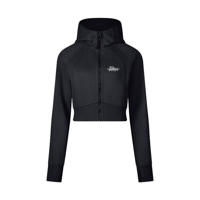 Jugenslagz channel support Cropped Zip-Through Hoodie #RP0005