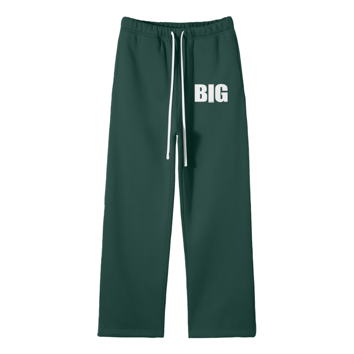 BIG MOTHERF*CKER Streetwear Unisex Solid Color Fleece Straight Leg Pants