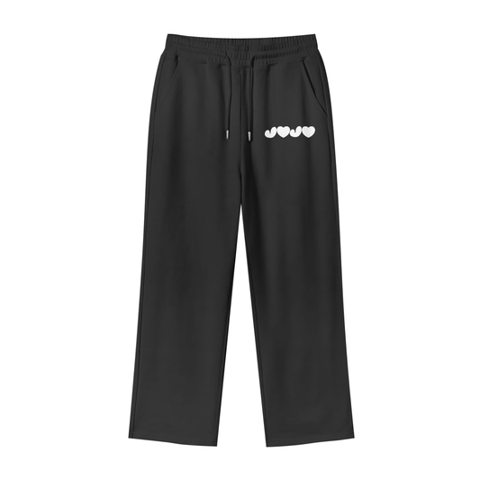 J♥J♥ Unisex 100% Cotton Fleece Straight Wide Leg Jogger
