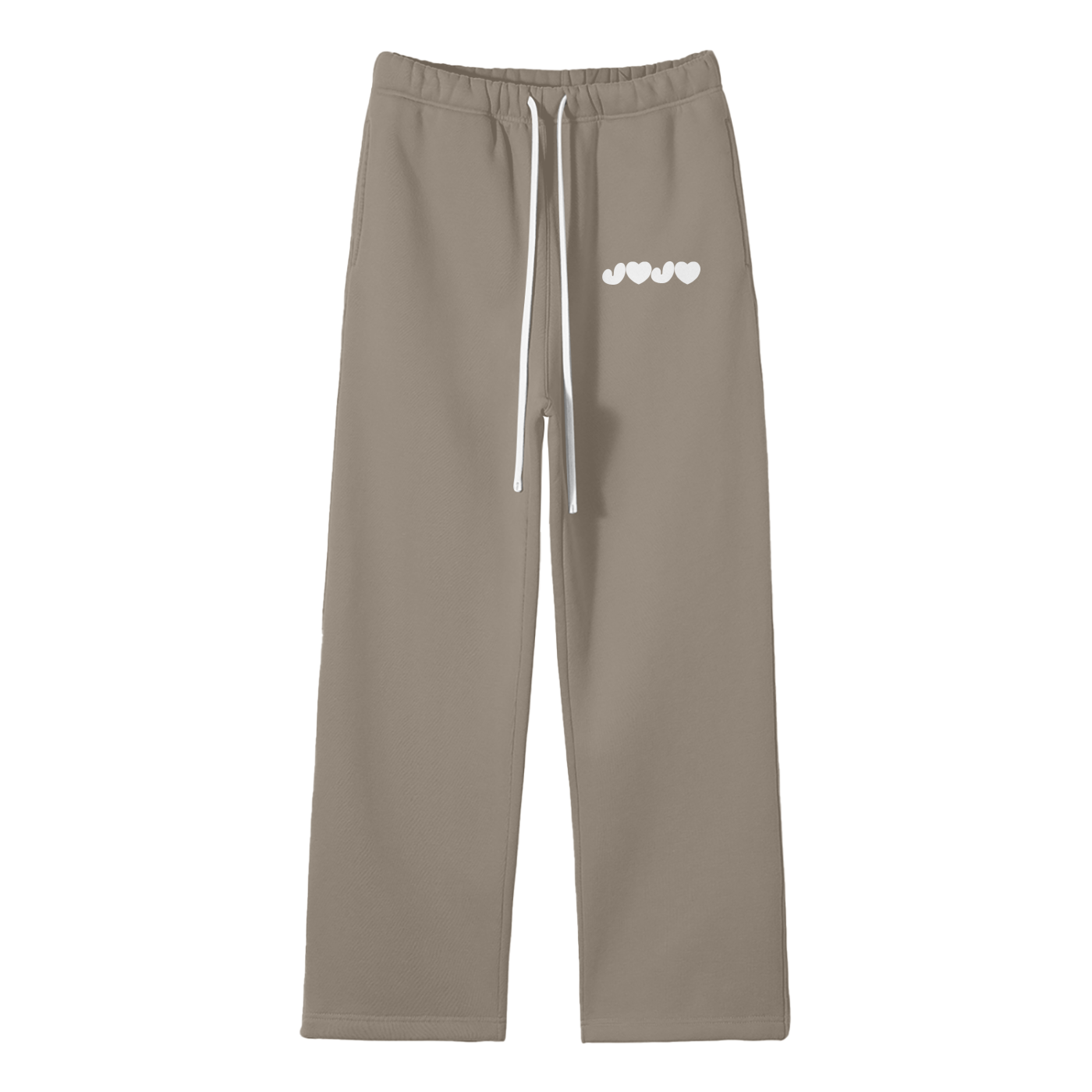 J♥J♥ Streetwear Unisex Solid Color Fleece Straight Leg Pants