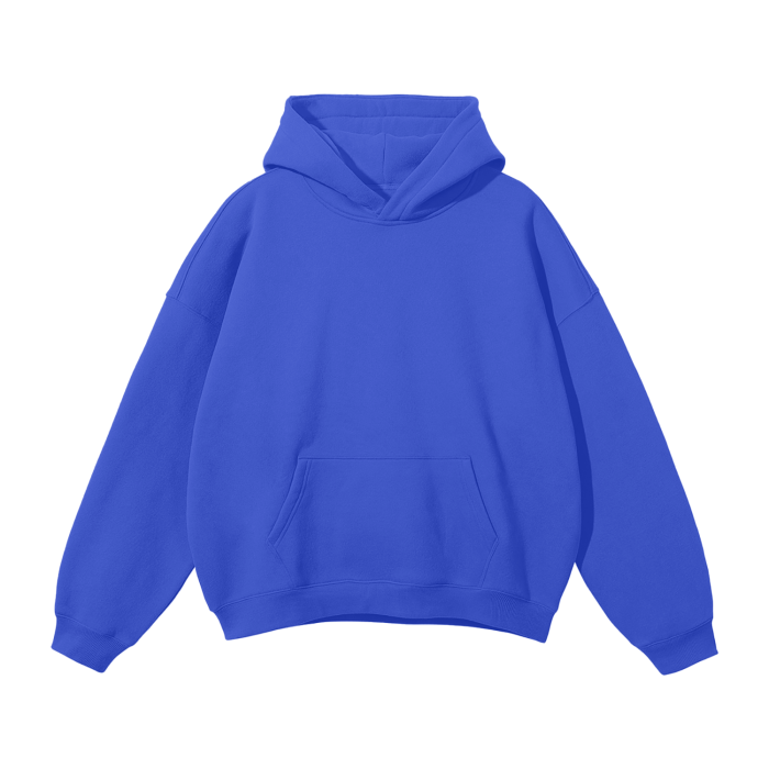 BIG MOTHERF*CKER Streetwear Unisex Oversized Solid Color Fleece Hoodie
