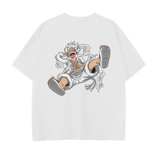 Gear 5 POOMP White Drop Shoulder T-Shirt - 250 GSM