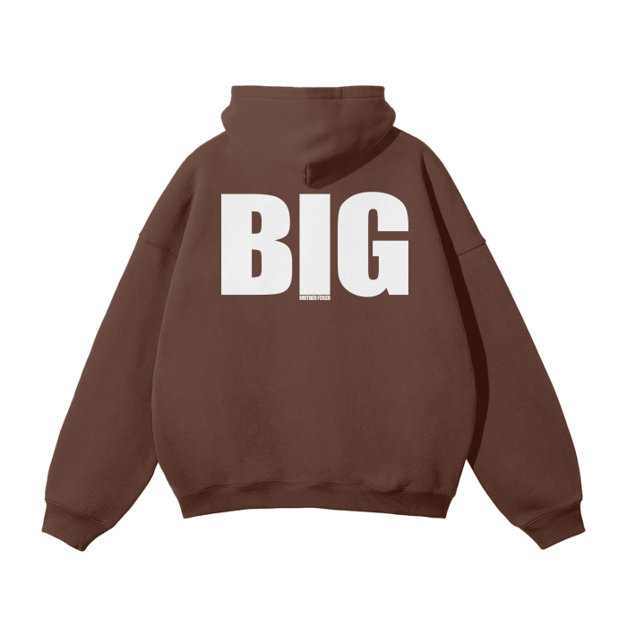 BIG MOTHERF*CKER Streetwear Unisex Oversized Solid Color Fleece Hoodie