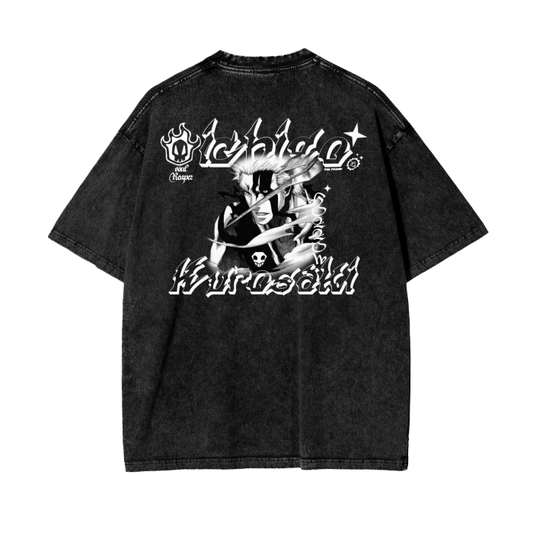 ICHIGO KUROSAKI Acid Wash Oversize T-Shirt - 250 GSM