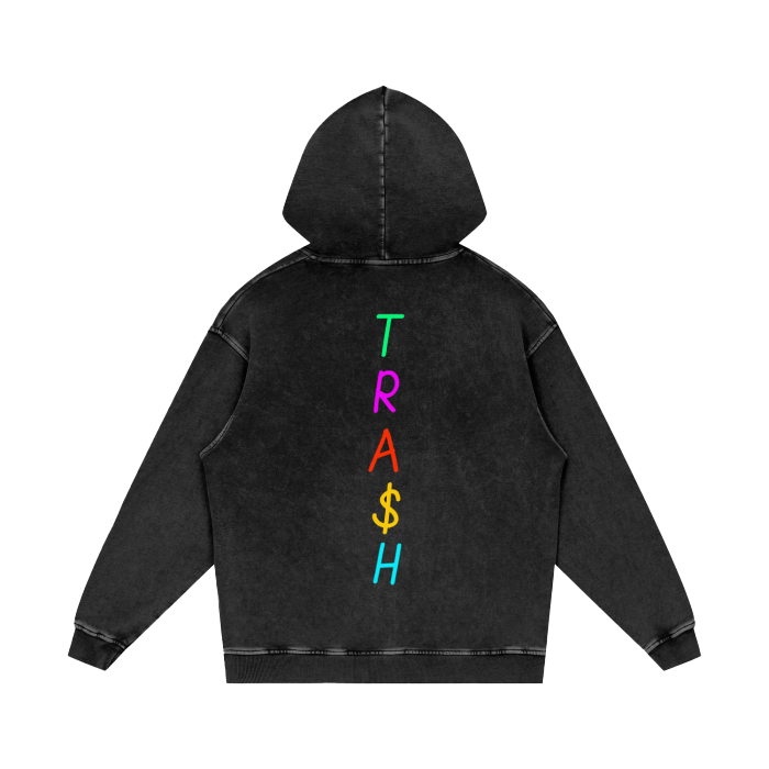 TRA$H Acid Wash Oversize Hoodie - 420 GSM