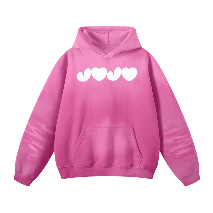 J♥ Streetwear Unisex Monkey Washed Dyed Fleece Hoodie