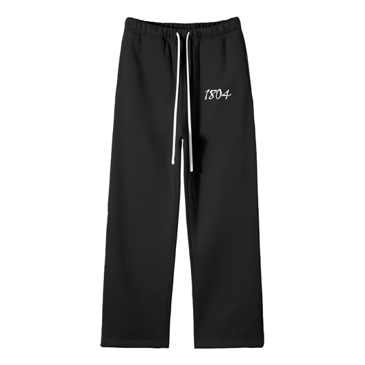 1804 Streetwear Unisex Solid Color Fleece Straight Leg Pants
