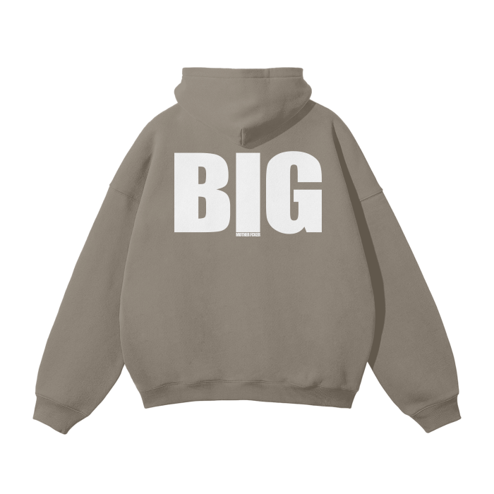 BIG MOTHERF*CKER Streetwear Unisex Oversized Solid Color Fleece Hoodie