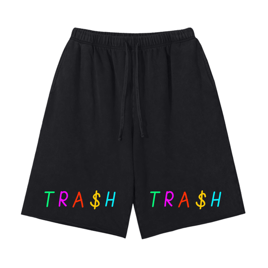 TRA$H Scattered Edge Vintage Washed Shorts - 350 GSM
