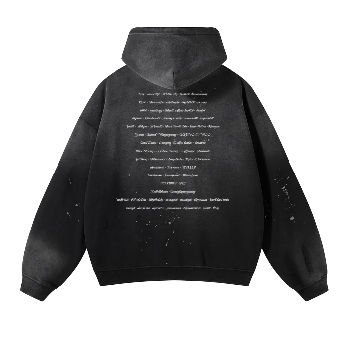 Jugenslagz channel support  Vintage Wash Frayed Fleece Hoodie - 360 GSM