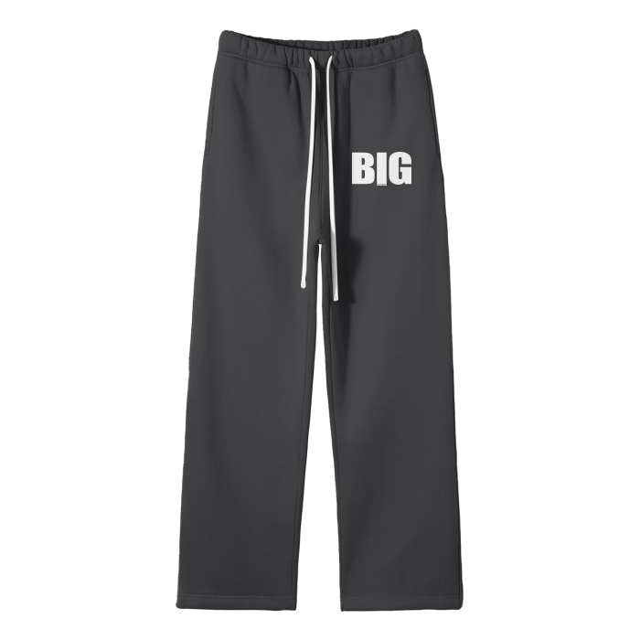 BIG MOTHERF*CKER Streetwear Unisex Solid Color Fleece Straight Leg Pants