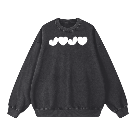 J♥J♥ Acid Wash Oversize Sweatshirt - 360 GSM