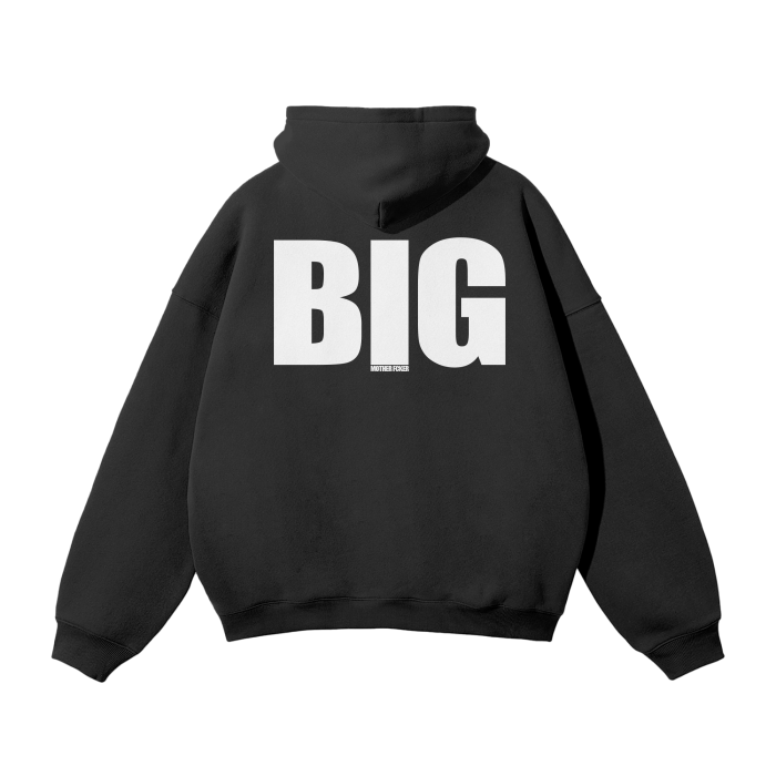 BIG MOTHERF*CKER Streetwear Unisex Oversized Solid Color Fleece Hoodie