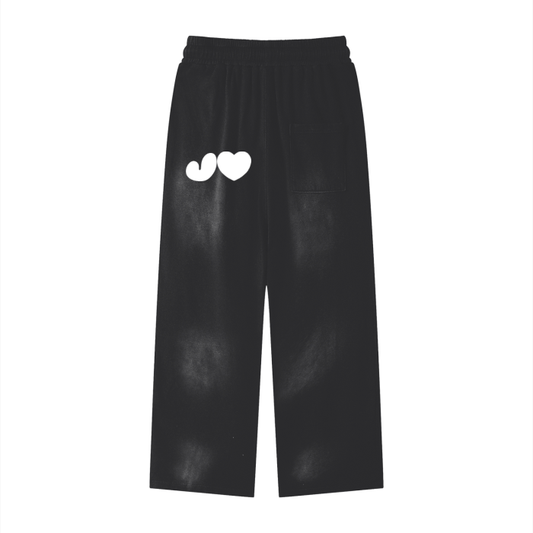 J♥ Effortless Athleisure Pure Cotton Handcrafted Monkey Wash Loose fit Sweatpants
