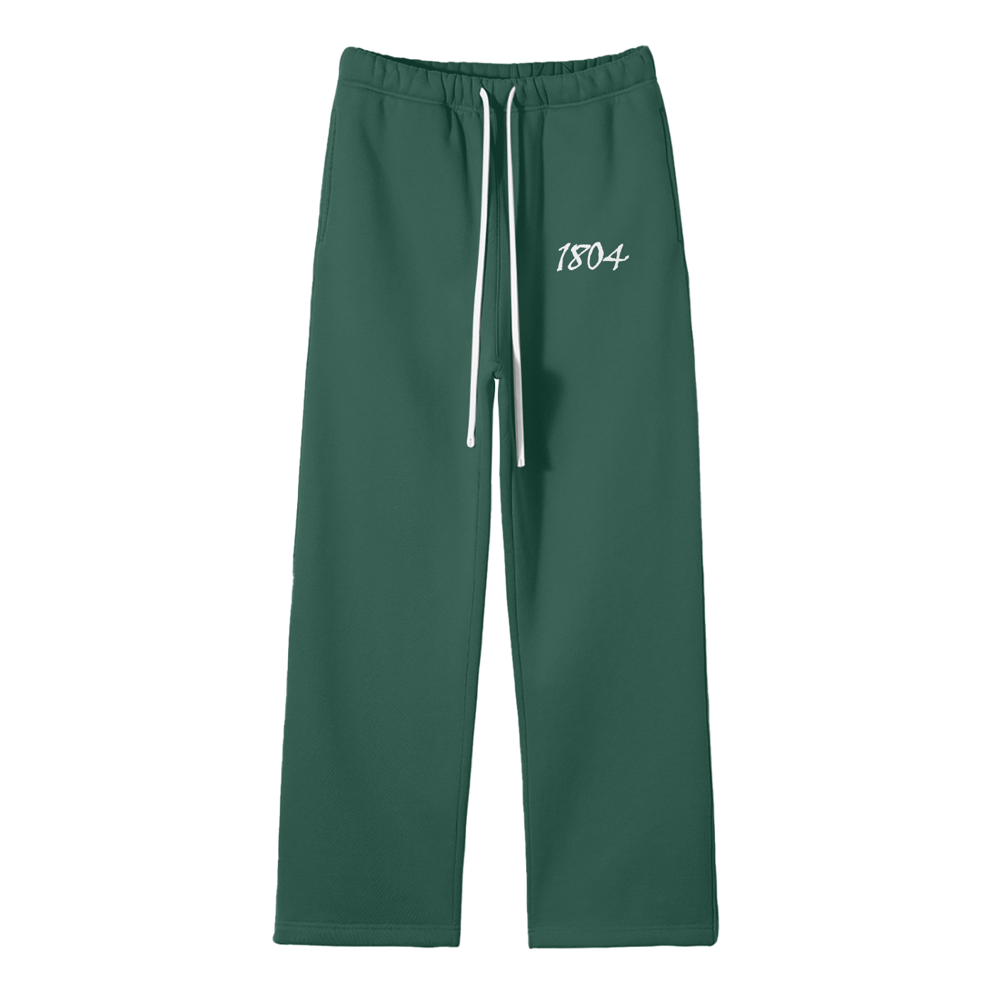1804 Streetwear Unisex Solid Color Fleece Straight Leg Pants