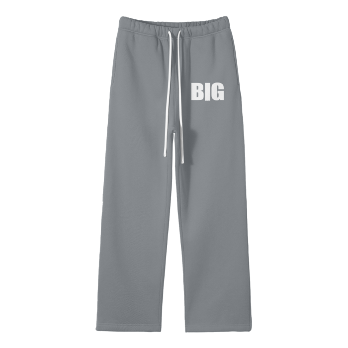 BIG MOTHERF*CKER Streetwear Unisex Solid Color Fleece Straight Leg Pants