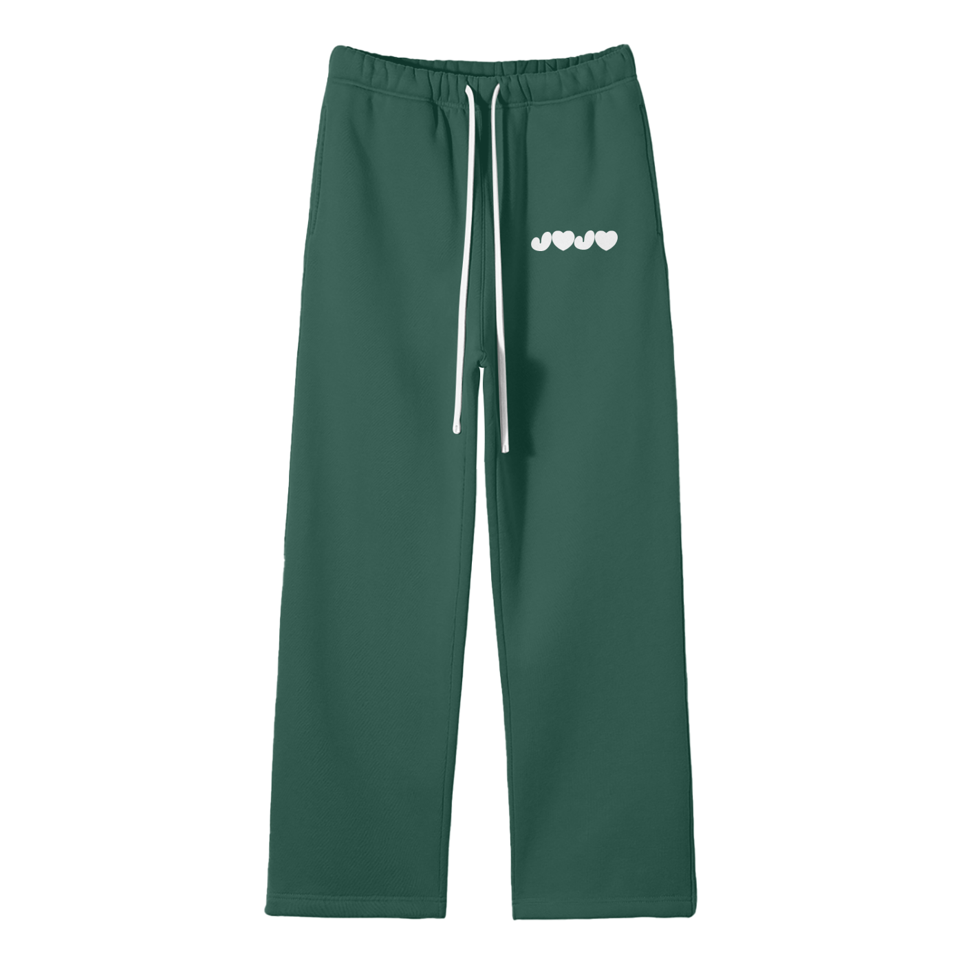 J♥J♥ Streetwear Unisex Solid Color Fleece Straight Leg Pants
