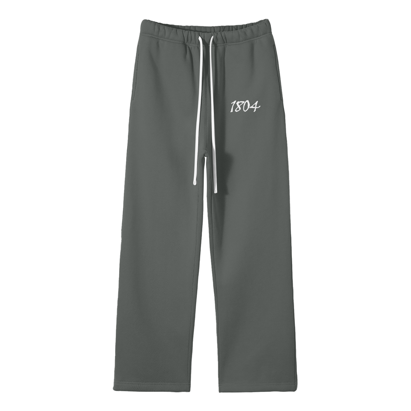 1804 Streetwear Unisex Solid Color Fleece Straight Leg Pants