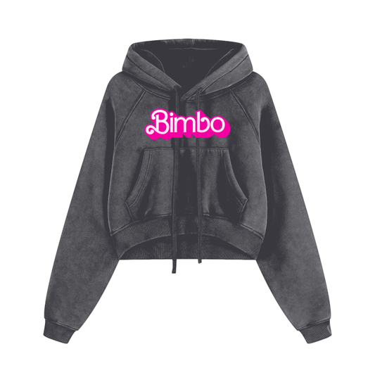 Bimbo Cropped Zip-Through Hoodie