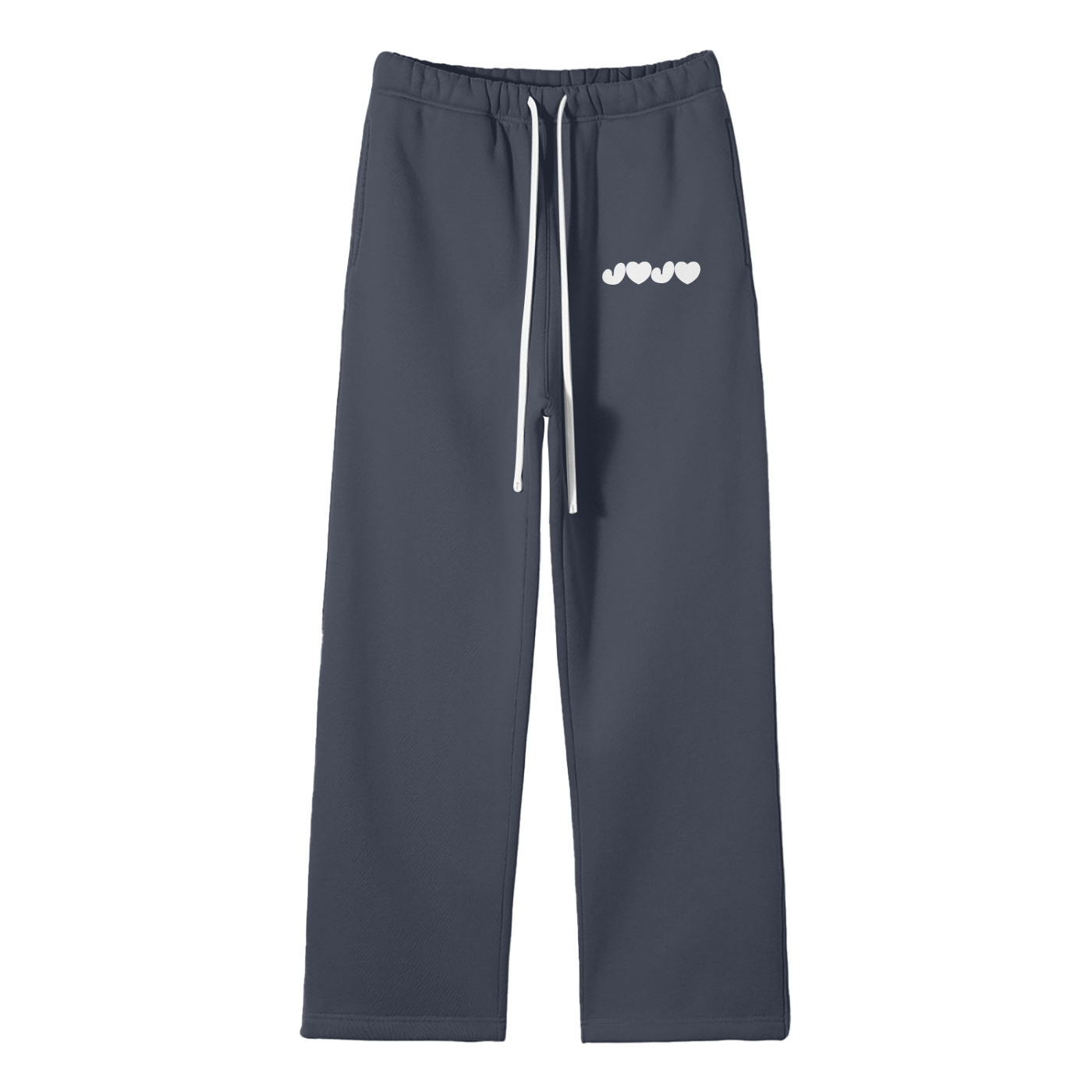 J♥J♥ Streetwear Unisex Solid Color Fleece Straight Leg Pants